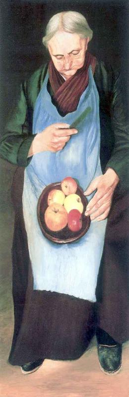 Kosztka, Tivadar Csontvry Old Woman Peeliing Apple France oil painting art